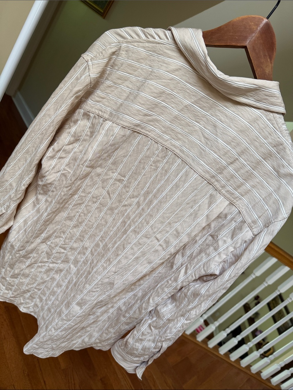 ZARA light textured striped button shirt - Picture 5 of 9